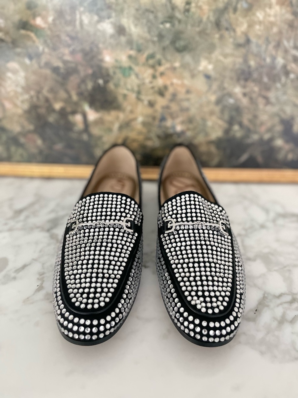 Sam Edelman Loraine Penny Loafer Glitz Size 8 Rhinestone Bedazzled Bling - Picture 5 of 12